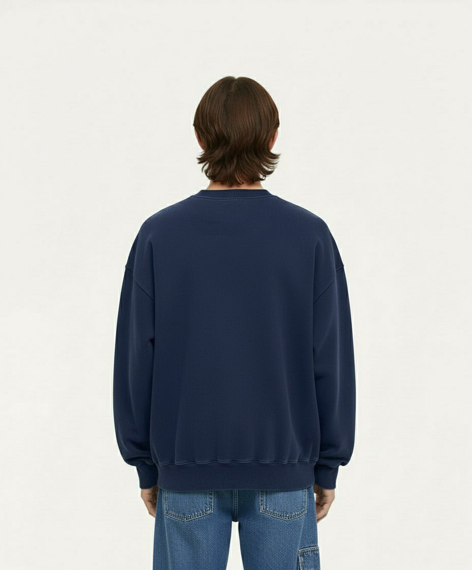 OVERSIZED NAVY BLUE CREWNECK