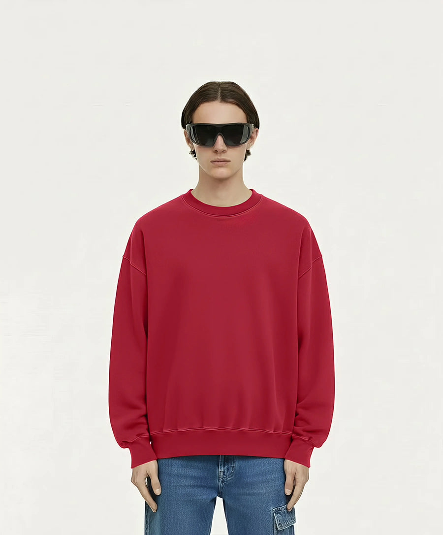 OVERSIZED CLARET RED CREWNECK
