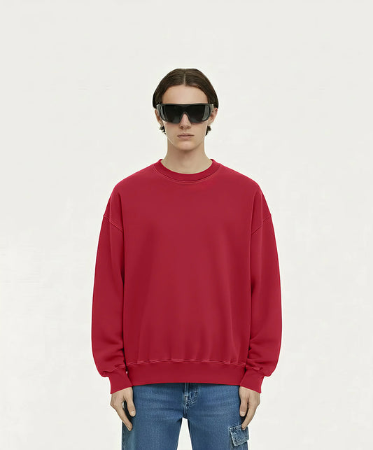 OVERSIZED CLARET RED CREWNECK
