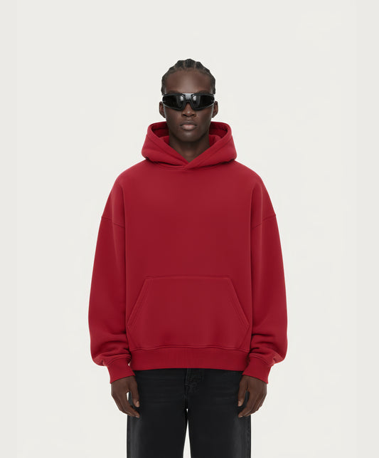 OVERSIZED CLARET RED HOODIE