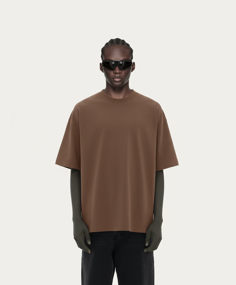 OVERSIZED MOCHA BROWN T-SHIRT