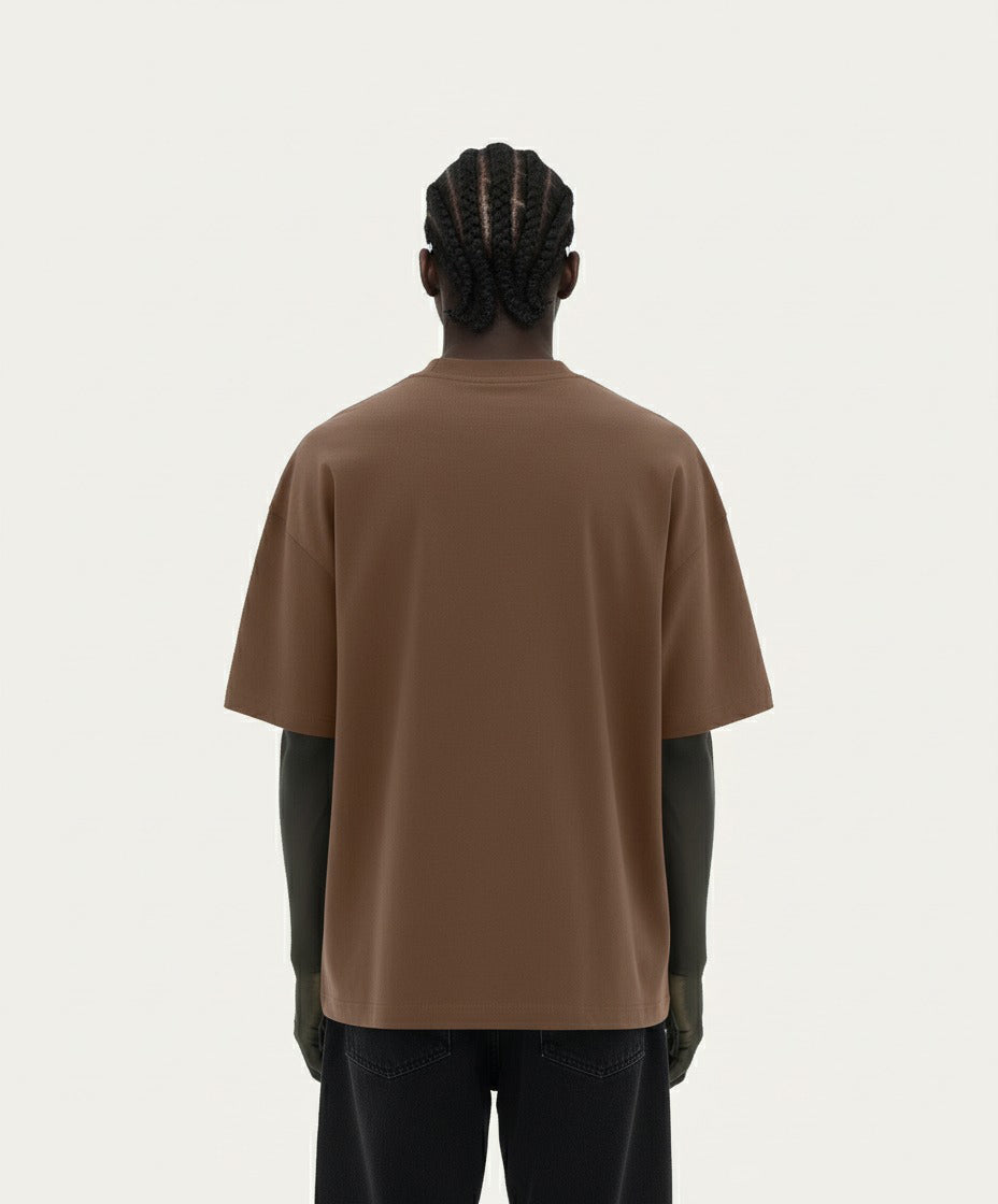 OVERSIZED MOCHA BROWN T-SHIRT