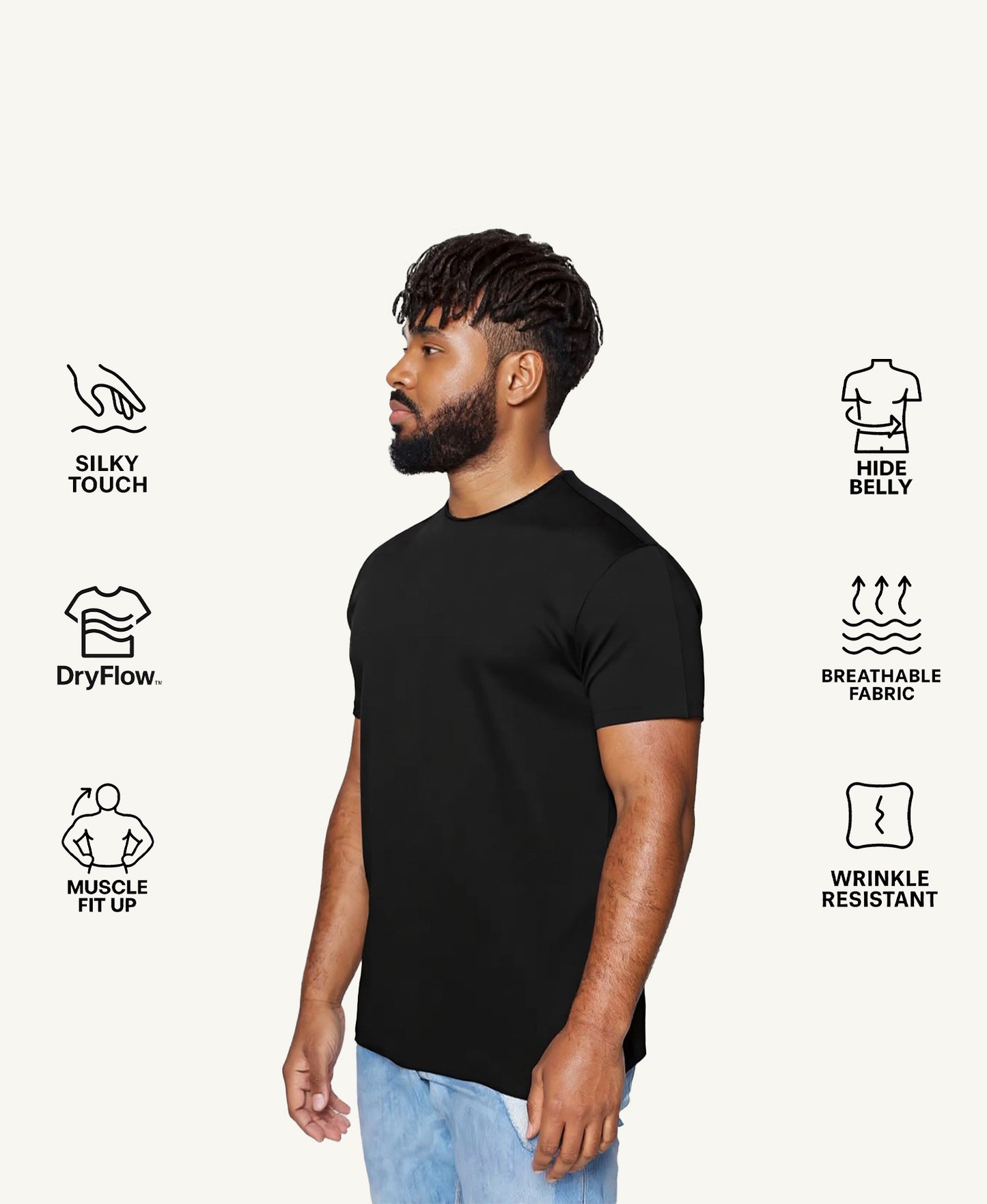 CLOUDFLEX 'SOLID BLACK' T-SHIRT