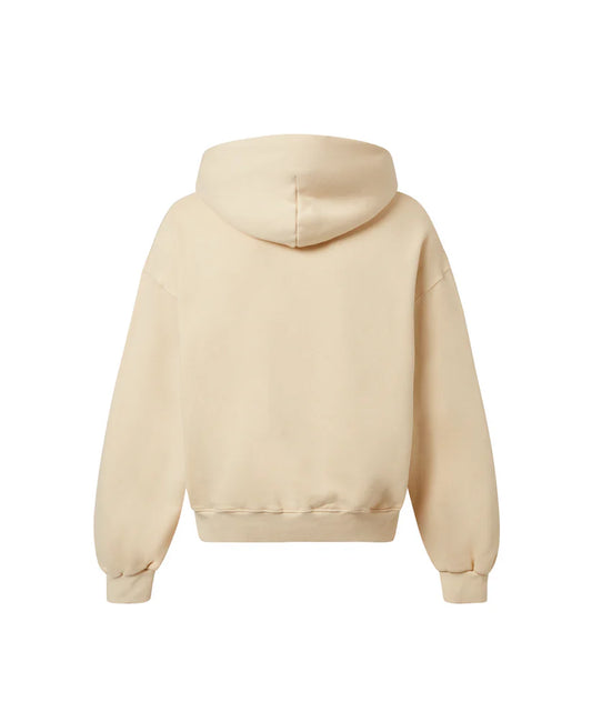OVERSIZED VANILLA CREAM ZIPPER HOODIE