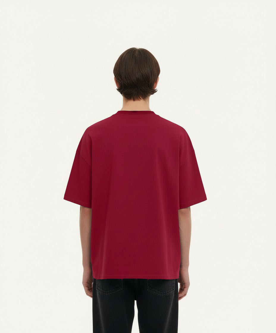 OVERSIZED CLARET RED T-SHIRT