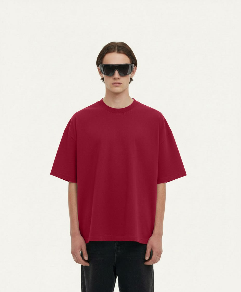 OVERSIZED CLARET RED T-SHIRT