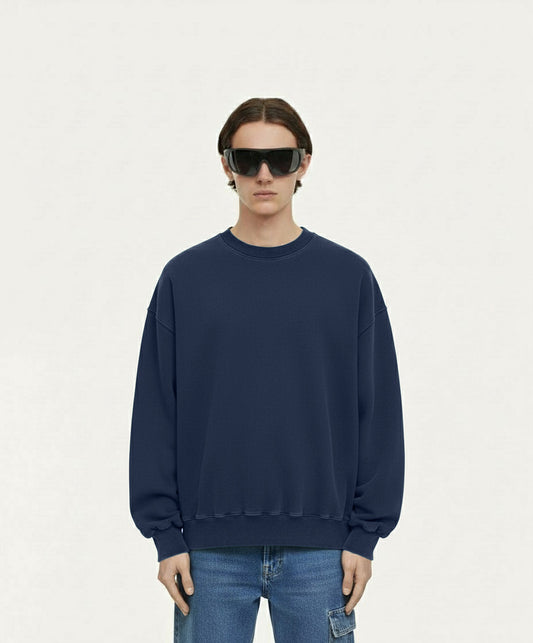 OVERSIZED NAVY BLUE CREWNECK
