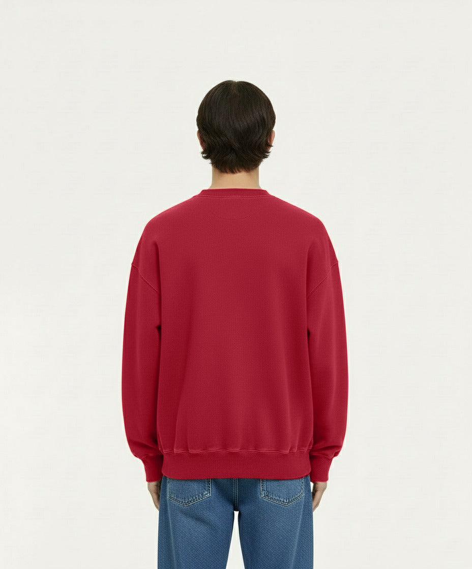 OVERSIZED CLARET RED CREWNECK