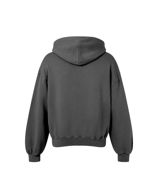 OVERSIZED ANTHRACITE ZIPPER HOODIE