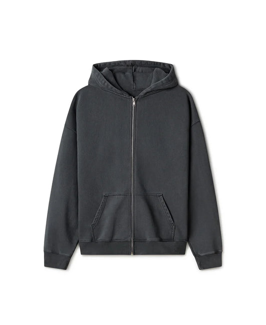 REGULAR ANTHRACITE ZIPPER HOODIE