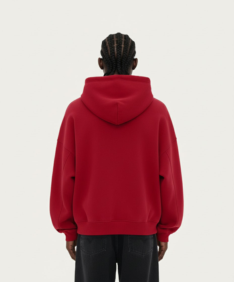 OVERSIZED CLARET RED HOODIE
