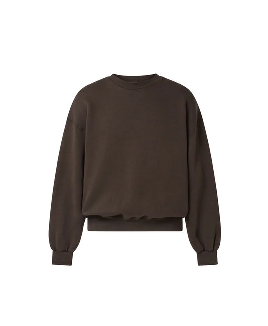 OVERSIZED DARK CHOCOLATE CREWNECK