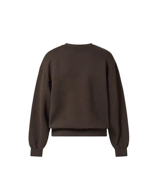 OVERSIZED DARK CHOCOLATE CREWNECK