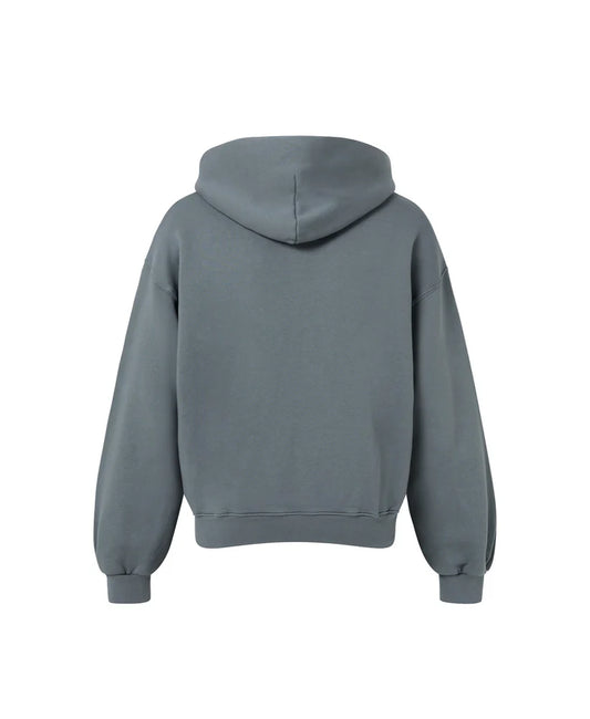 OVERSIZED IRON GRAY ZIPPER HOODIE