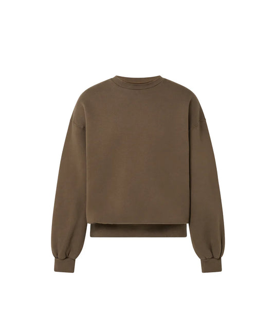 OVERSIZED MOCHA BROWN CREWNECK