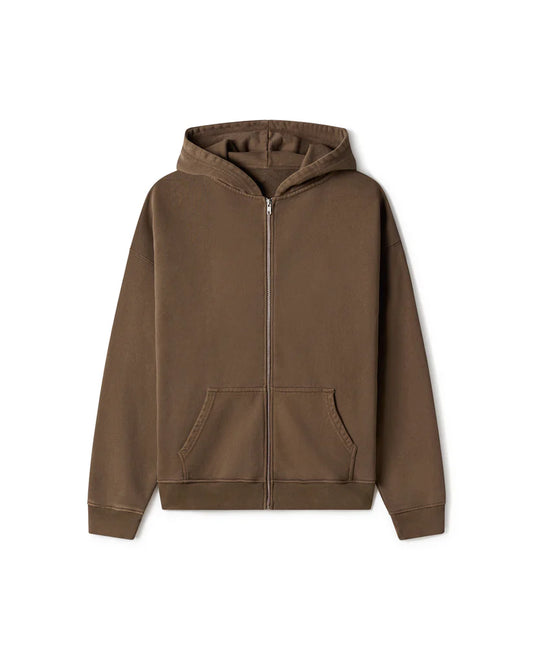 REGULAR MOCHA BROWN ZIPPER HOODIE