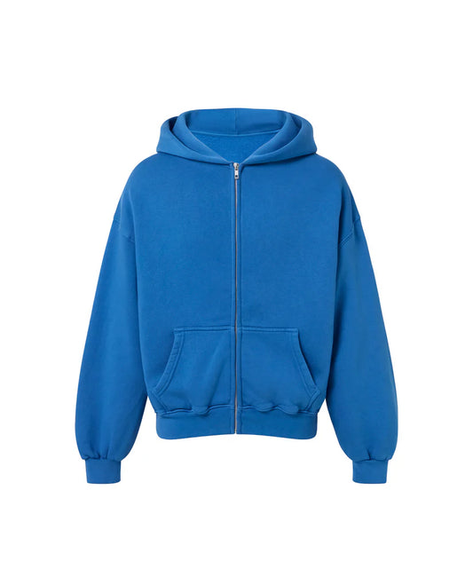 OVERSIZED OCEAN BLUE ZIPPER HOODIE