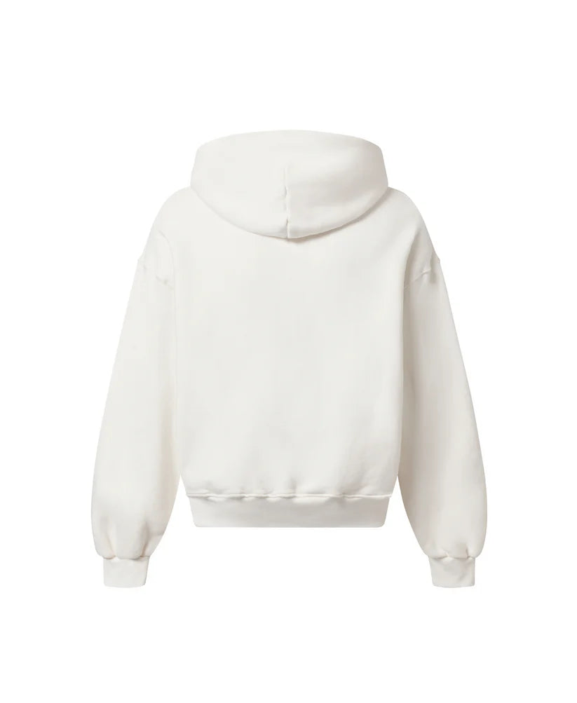 OVERSIZED OFF WHITE ZIPPER HOODIE