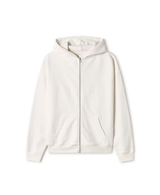 REGULAR OFF WHITE ZIPPER HOODIE