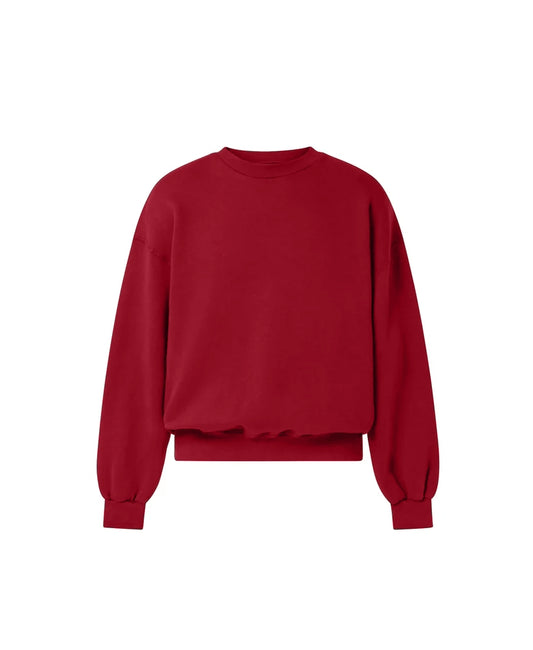 OVERSIZED CLARET RED CREWNECK