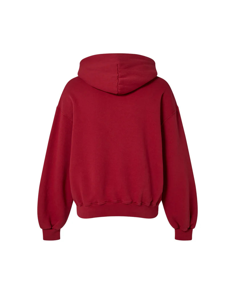 OVERSIZED CLARET RED HOODIE