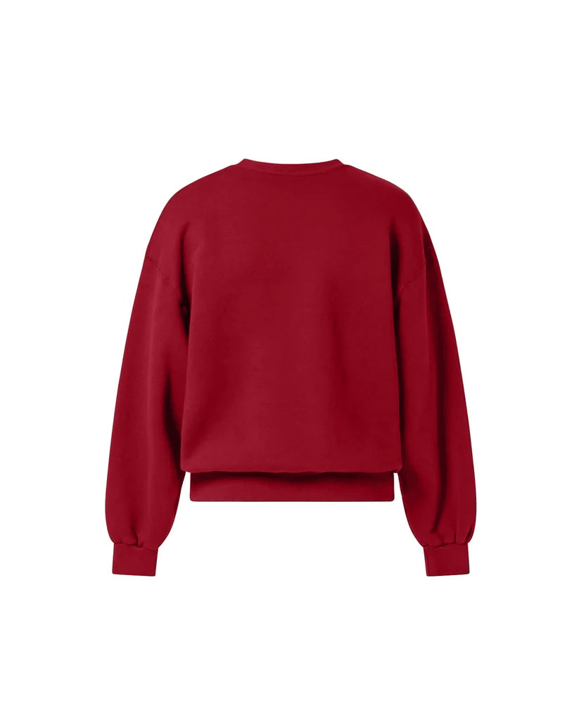OVERSIZED CLARET RED CREWNECK