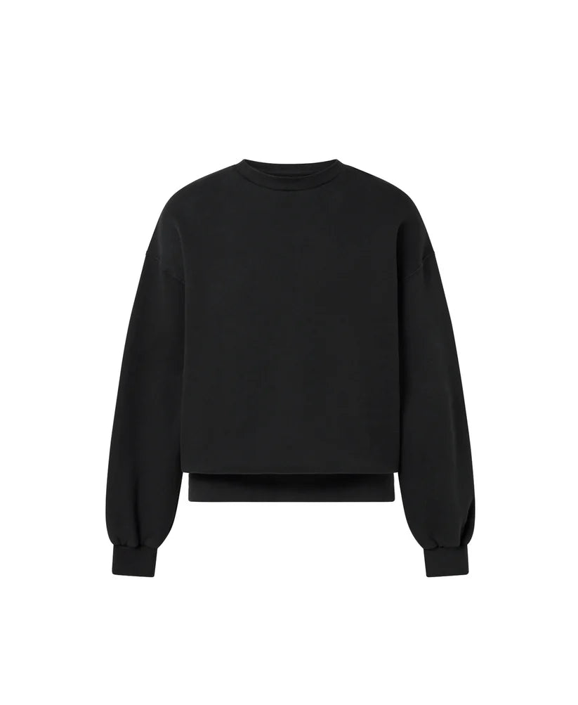OVERSIZED SOLID BLACK CREWNECK