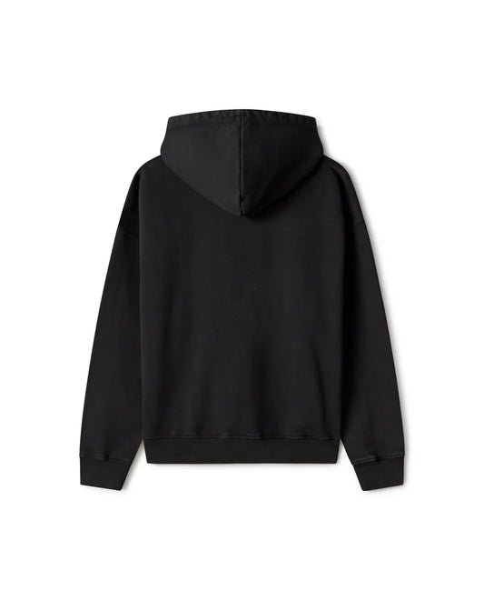 REGULAR SOLID BLACK ZIPPER HOODIE