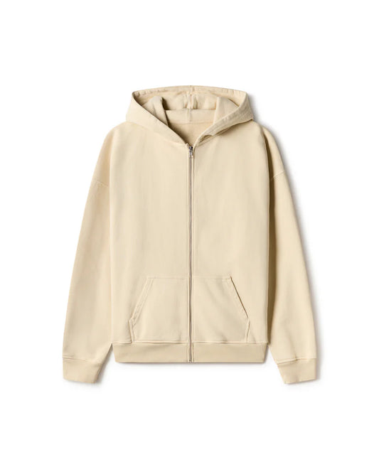 REGULAR VANILLA CREAM ZIPPER HOODIE