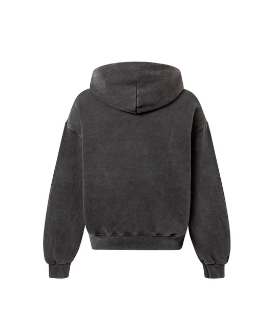 OVERSIZED VINTAGE BLACK ZIPPER HOODIE