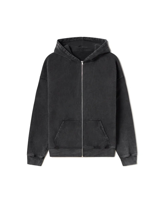 REGULAR VINTAGE BLACK ZIPPER HOODIE