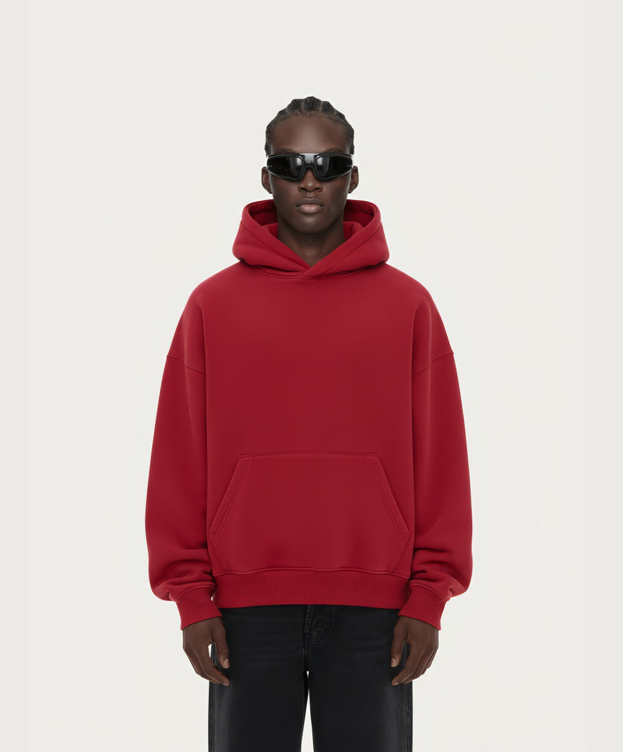 OVERSIZED CLARET RED HOODIE