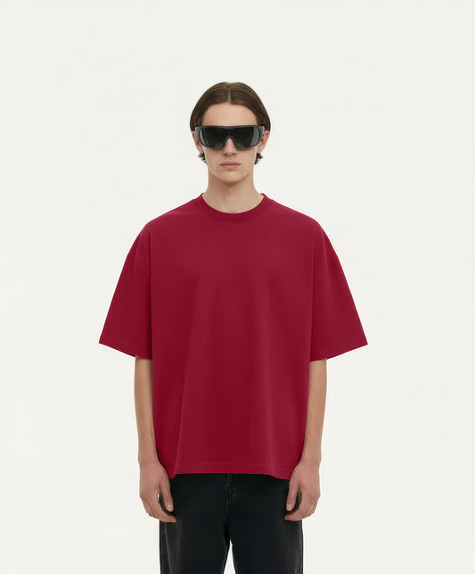 OVERSIZED CLARET RED T-SHIRT