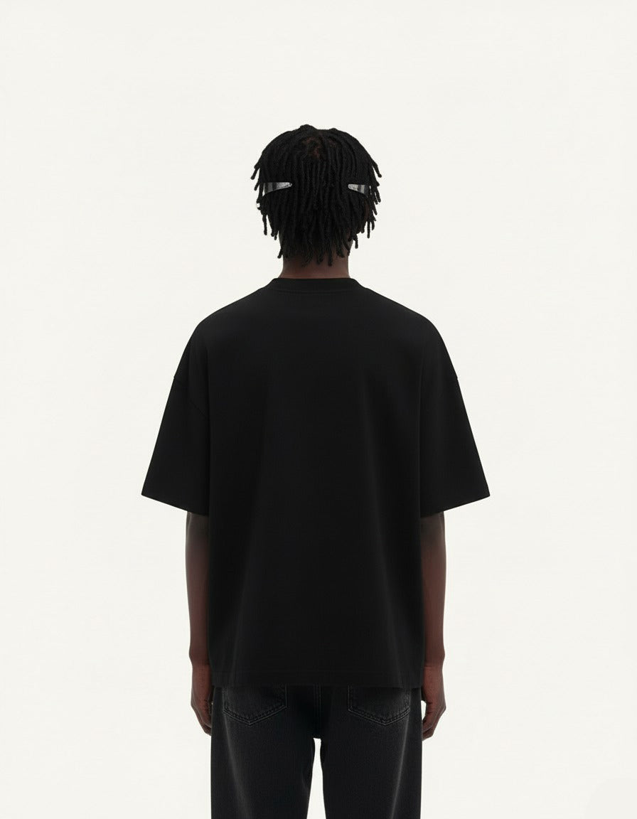OVERSIZED SOLID BLACK T-SHIRT