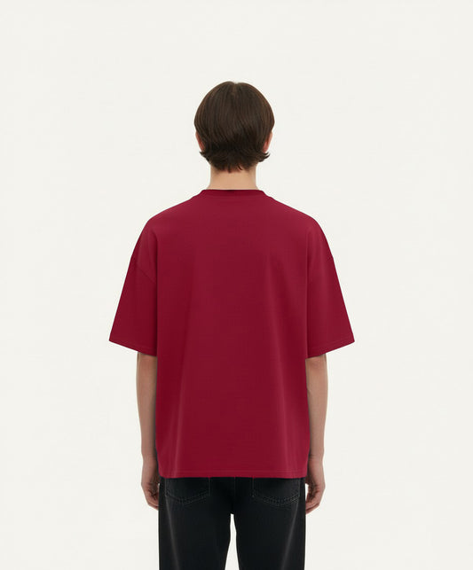 OVERSIZED CLARET RED T-SHIRT