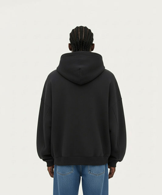OVERSIZED SOLID BLACK HOODIE