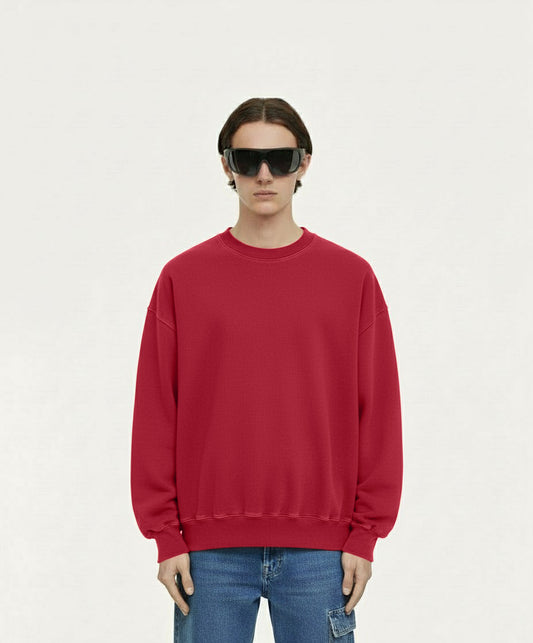 OVERSIZED CLARET RED CREWNECK