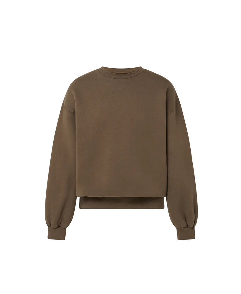 OVERSIZED MOCHA BROWN CREWNECK